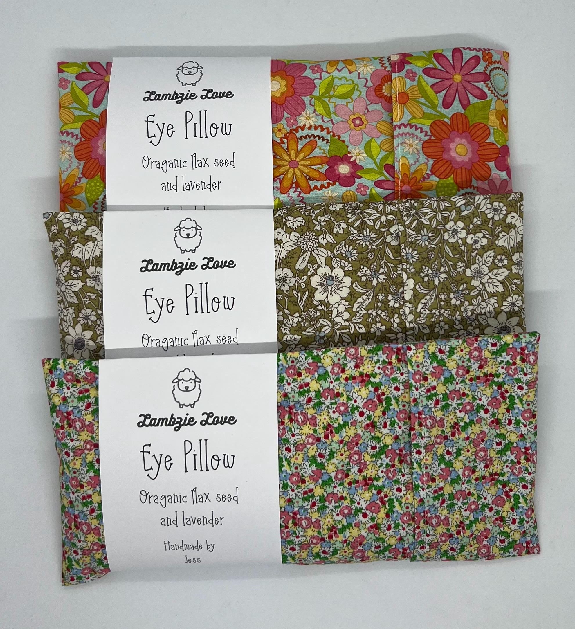 Organic Eye Pillow: Organic Flaxseed & Lavender, Washable Cover