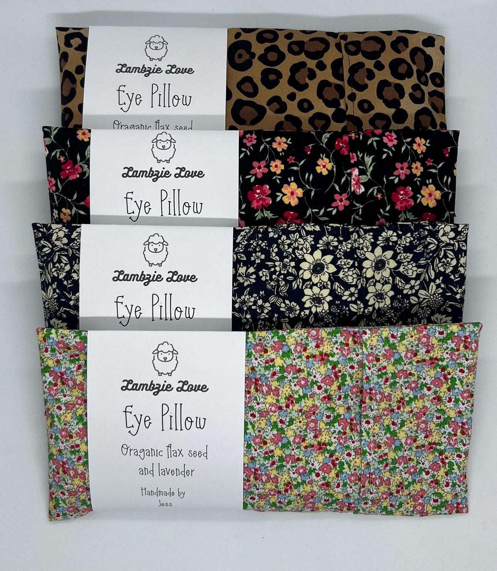 Organic Eye Pillow: Organic Flaxseed & Lavender, Washable Cover