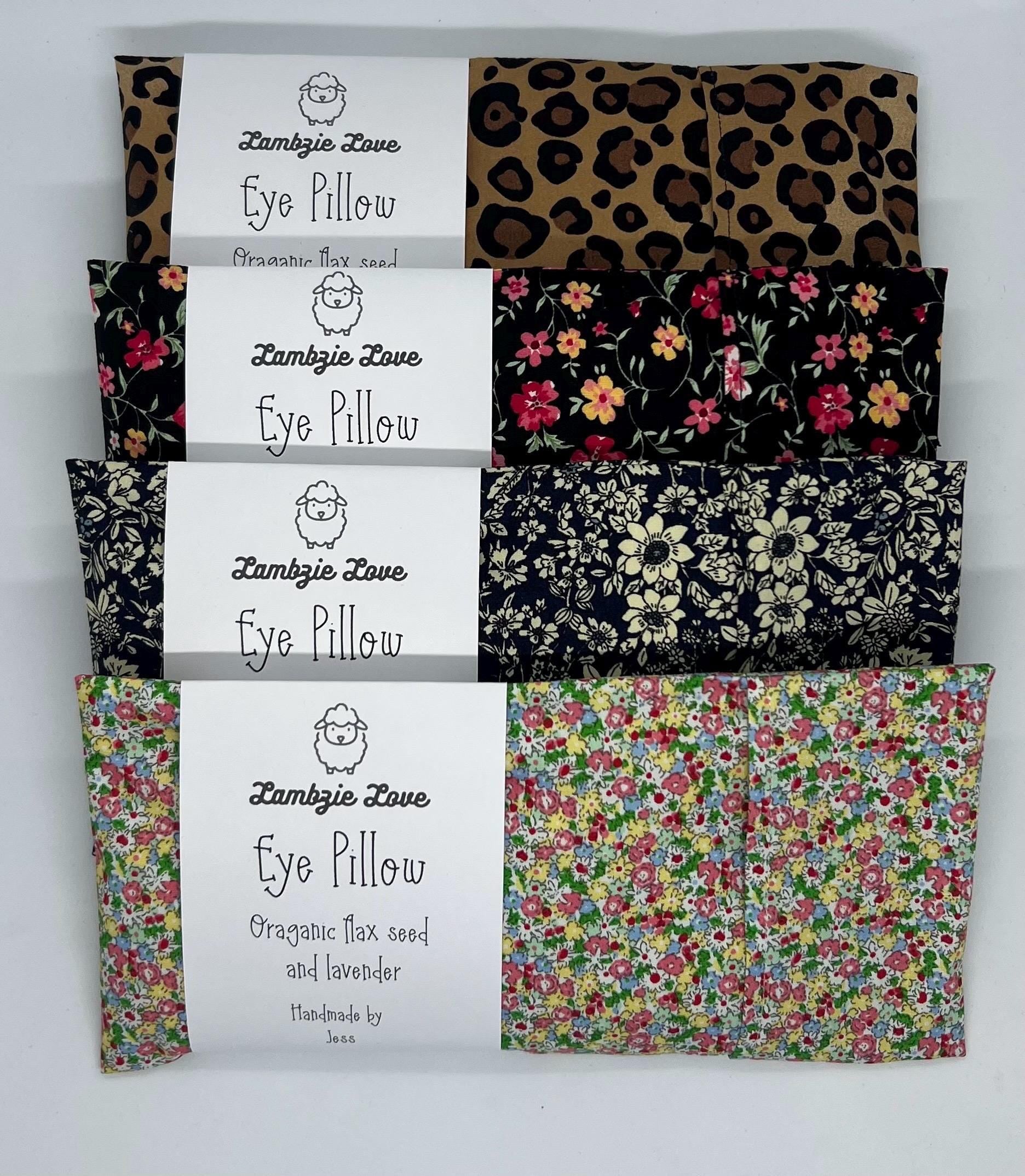 Organic Eye Pillow: Organic Flaxseed & Lavender, Washable Cover