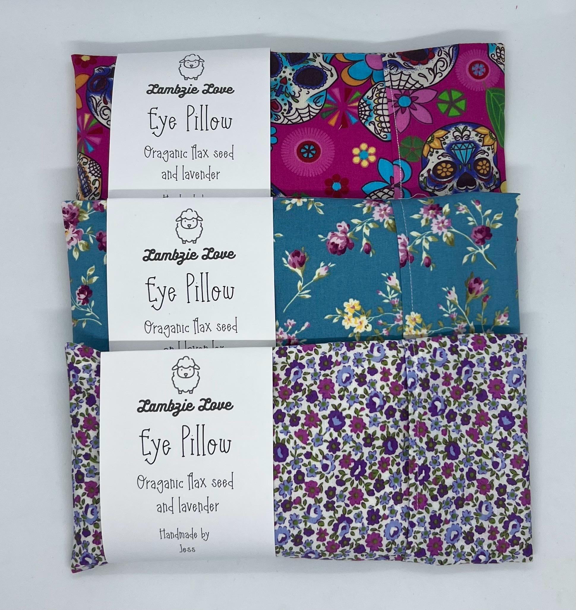 Organic Eye Pillow: Organic Flaxseed & Lavender, Washable Cover