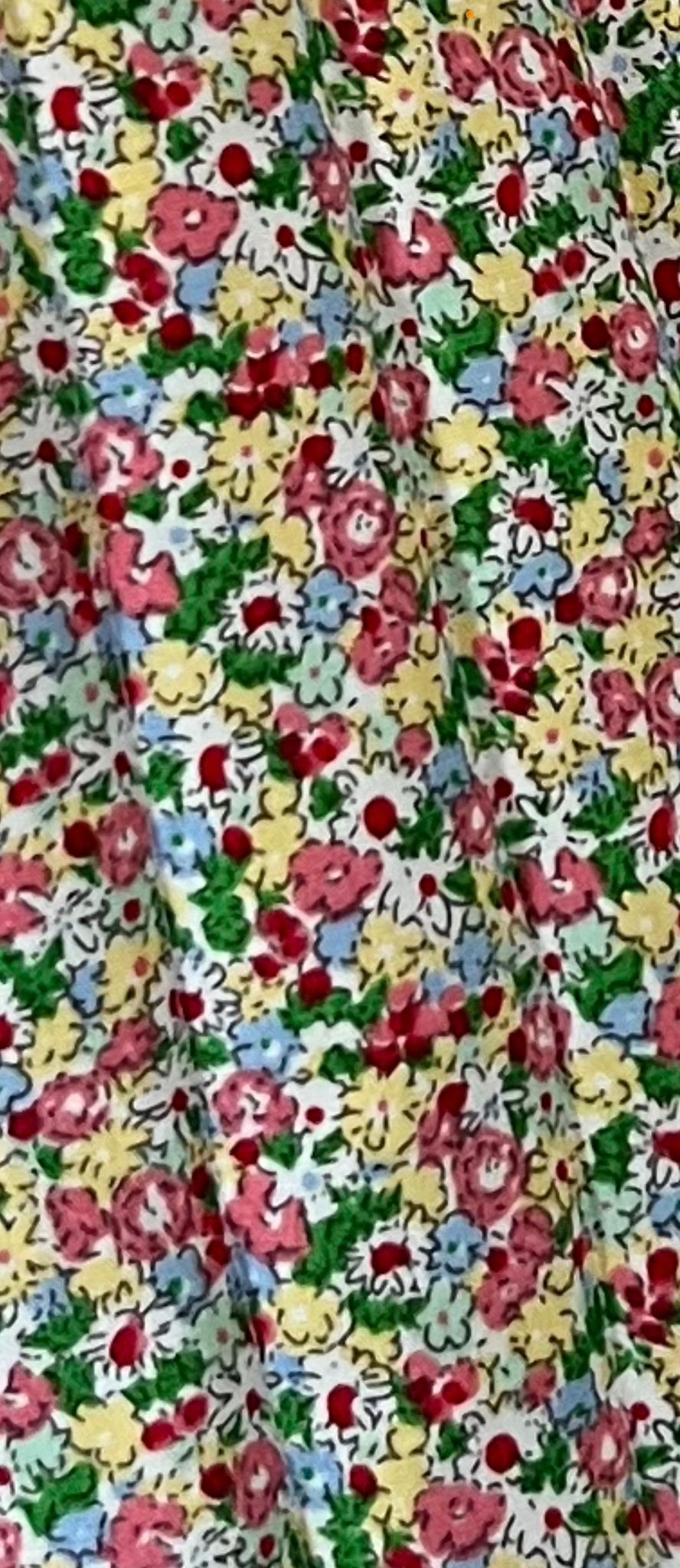 Handmade Tote bag Ditsy floral, bright pink gingham lining